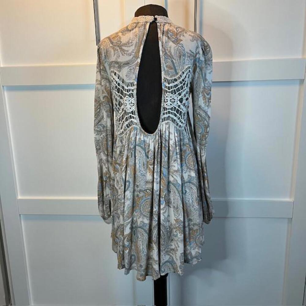Free People Elegant Vintage-Inspired Lace Overlay Dress - Picture 6 of 9